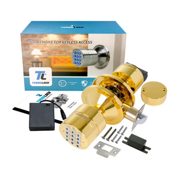 TurboLock YL-99-PB Digital Door Lock, Brass 1